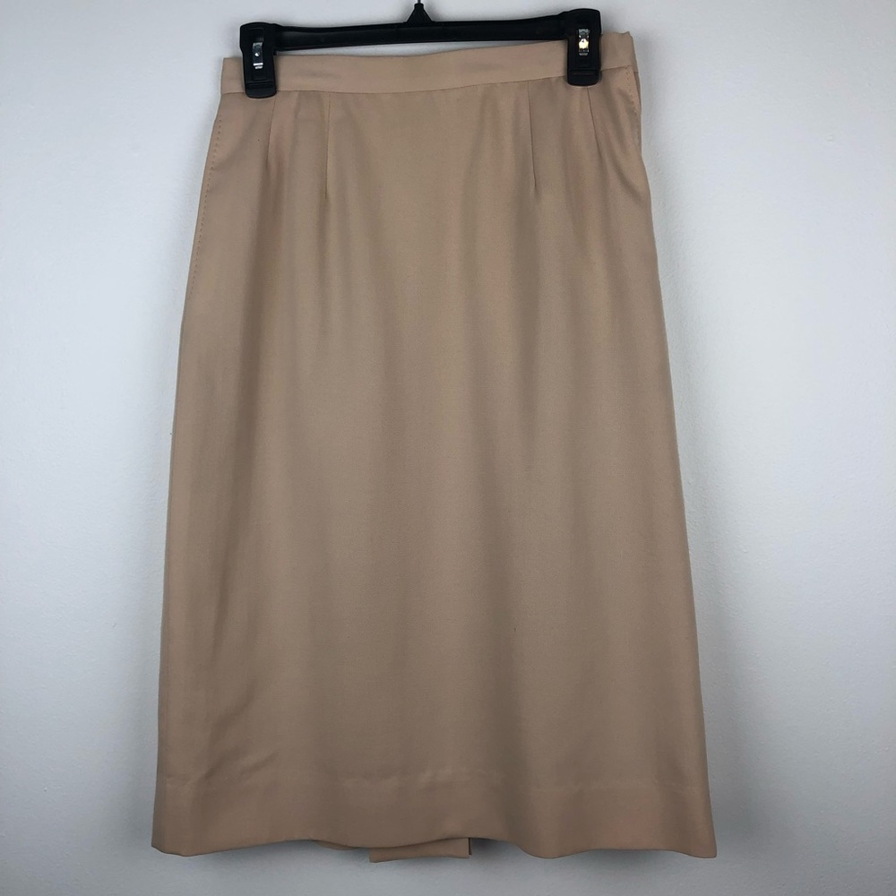 Vintage Saks Fifth Avenue by Joseph Picone Wool Beige Skirt with Liner